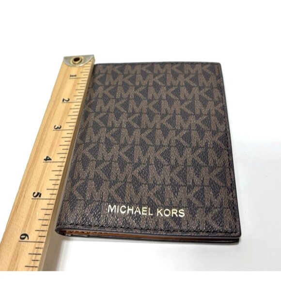 Michael Kors Women’s Fold Wallet Designer Document Carrier Brown Leather Mini - Picture 6 of 10